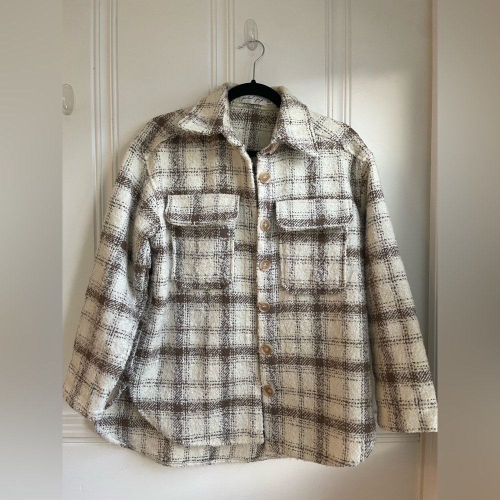 Petal & Pup, beige/brown Ziggy jacket. Size XS